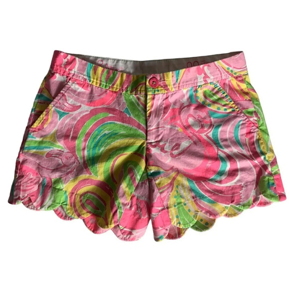 Lily Pulitzer Women’s The Buttercup Short Size 00 100%  Cotton Floral - Picture 1 of 14